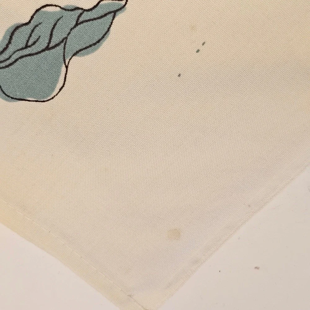 Vintage Cacharel Floral Tablecloth Yellow Clematis Border 66x60 Rectangular